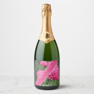 Etiquetas Para Vinos Espumosos 9.º aniversario Boda, amapola