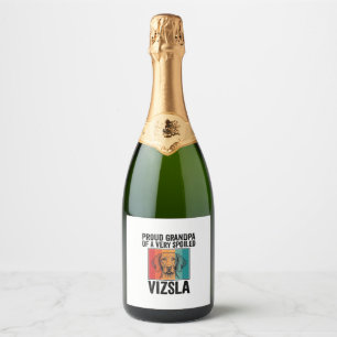 Etiquetas Para Vinos Espumosos Abuelo Orgulloso Vizsla Diseño Vintage Amante de l