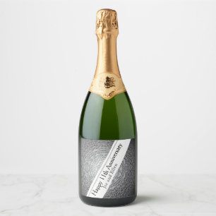Etiquetas Para Vinos Espumosos Acero del 11º Aniversario