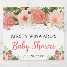 Acuarela Boho Rosas Rosadas Boho Baby Shower