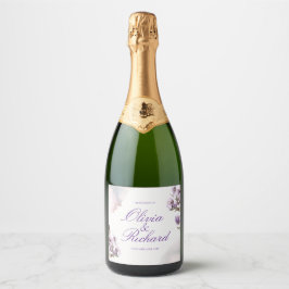Etiquetas Para Vinos Espumosos Acuarela de lavanda - Floral personalizada 