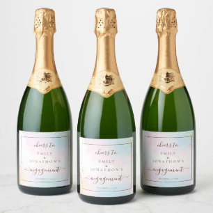 Etiquetas Para Vinos Espumosos Acuarelas Pink Verde Claro Nombres Cheers Compromi
