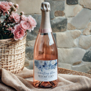 Etiquetas Para Vinos Espumosos Algo Azul Antes de Hacer Floral Despedida de Solte