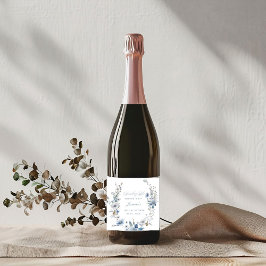 Etiquetas Para Vinos Espumosos Algo floral azul antes de hacerlo Desayuno nupcial