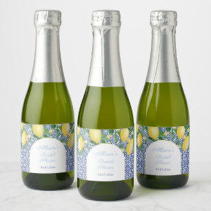 Etiquetas Para Vinos Espumosos Amalfi Lemons Blue Tiles Wedding Ducha Favor