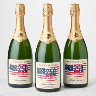 Etiquetas Para Vinos Espumosos América 250 Años 250 Aniversario Independencia