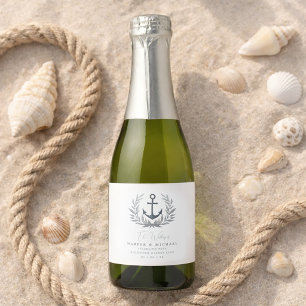 Etiquetas Para Vinos Espumosos Ancla boda personalizada costera