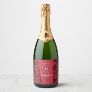 Etiquetas Para Vinos Espumosos Anémonas Rojas Personalizadas La Flor Inspiró Su C