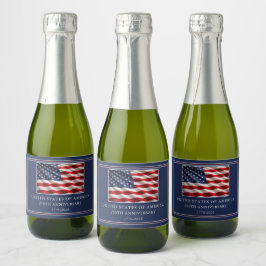 Etiquetas Para Vinos Espumosos Aniversario 250 de EE. UU. Elegante Patriótico