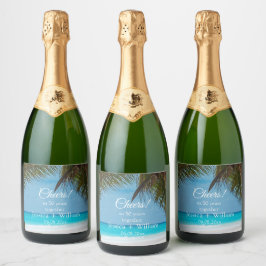 Etiquetas Para Vinos Espumosos Aniversario Boda del Oro 50 Tropical del Océano At