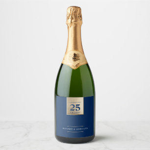 Etiquetas Para Vinos Espumosos ANIVERSARIO CORPORATIVO negocios azul marino blanc