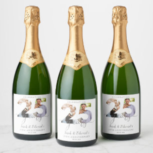 Etiquetas Para Vinos Espumosos Aniversario de bodas moderno 25 2 Fotos