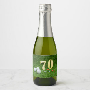 Etiquetas Para Vinos Espumosos Aniversario del 70 aniversario con bola de golf en