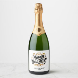 Etiquetas Para Vinos Espumosos Año Nuevo Personalizado