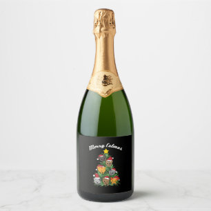 Etiquetas Para Vinos Espumosos Árbol de Navidad Gato Navidad Navidad Navidad Navi