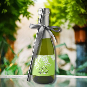 Etiquetas Para Vinos Espumosos Árbol de palma en mini verde lima
