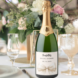 Etiquetas Para Vinos Espumosos Arco elegante crema beige para Despedida de Solter