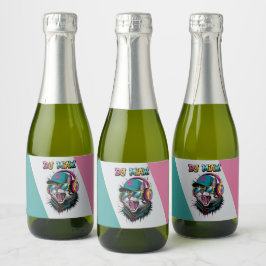 Etiquetas Para Vinos Espumosos Arte de Streetwear Audaz – Street Cat DJ Attitude