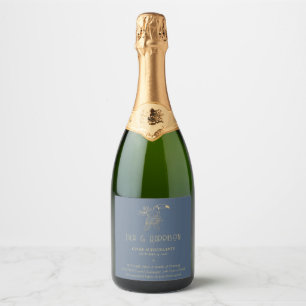 Etiquetas Para Vinos Espumosos Arte Deco con Filigrana de Oro Bodas Divertidas