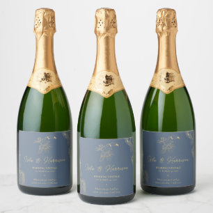 Etiquetas Para Vinos Espumosos Arte Deco Filigrana de Oro Boda Personalizada To