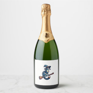 Etiquetas Para Vinos Espumosos Asistente para gatos Halloween Bruja Mystical Cat