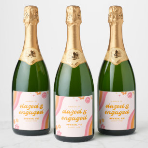 Etiquetas Para Vinos Espumosos Aturdida y Comprometida Rosa y Naranja