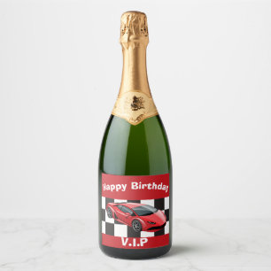 Etiquetas Para Vinos Espumosos Audaz Regalo de fiesta de cumpleaños VIP Race Car 