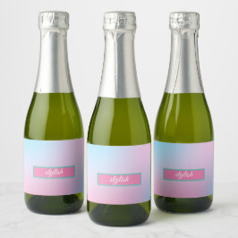 Etiquetas Para Vinos Espumosos Azul rosado Verde azulado contemporáneo