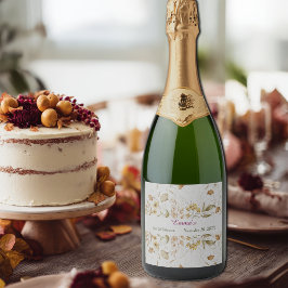 Etiquetas Para Vinos Espumosos Baby Shower Botánico Rústico Personalizado