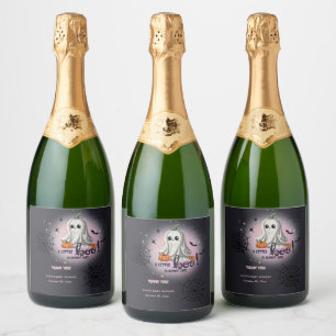 Etiquetas Para Vinos Espumosos Baby Shower de calabaza de Halloween