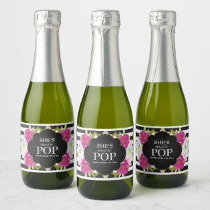Etiquetas Para Vinos Espumosos Baby Shower Mini Sparkling Wine Label Black Strike