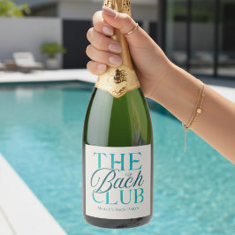 Etiquetas Para Vinos Espumosos Bach Club Moderna Fiesta de Bachelorette Azul