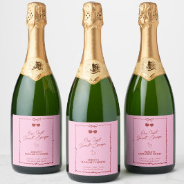 Etiquetas Para Vinos Espumosos Bachelor rosa y roja Fin de semana Champagne