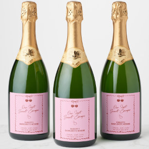 Etiquetas Para Vinos Espumosos Bachelor rosa y roja Fin de semana Champagne