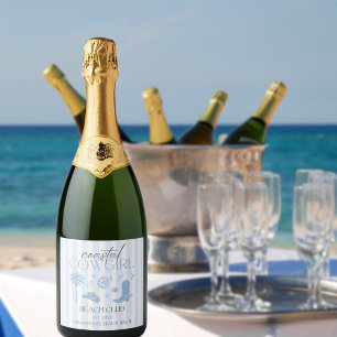 Etiquetas Para Vinos Espumosos Bachelorette Club Costero de Playa Cowgirl