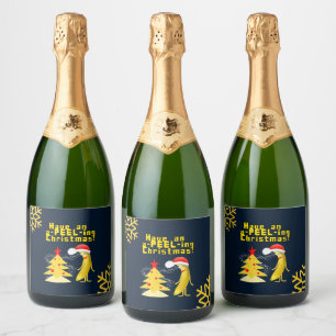 Etiquetas Para Vinos Espumosos banana de Navidad
