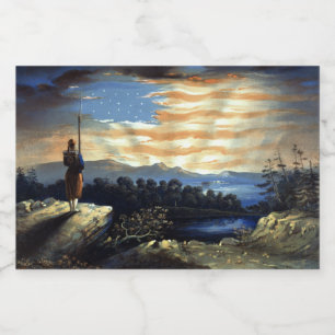 Etiquetas Para Vinos Espumosos Bandera Americana celestial en el cielo, Zouave Gu
