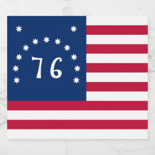 Etiquetas Para Vinos Espumosos Bandera de batalla estadounidense de 1776 Estandar