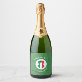 Etiquetas Para Vinos Espumosos Bandera de Navidad del ángel italiano personalizad