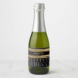Etiquetas Para Vinos Espumosos Bat BM Bar Mitzvah Gold Tallit Mini