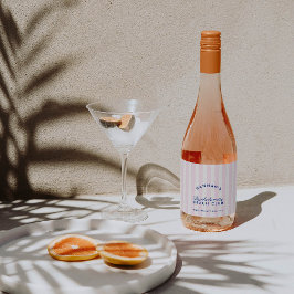 Etiquetas Para Vinos Espumosos Batería Retro Naval y Bandas Rosadas Bachelorette