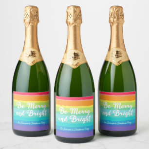 Etiquetas Para Vinos Espumosos Be Merry and Bright Personalizados Navidades del a