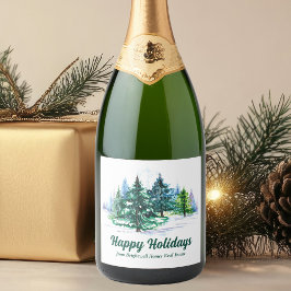 Etiquetas Para Vinos Espumosos Beautiful Happy Holidays Custom Christmas Party