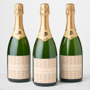 Etiquetas Para Vinos Espumosos Bebé de Marisco y Perla: Baby Shower Neutro en Gén