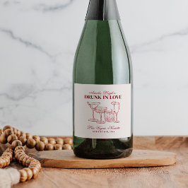 Etiquetas Para Vinos Espumosos Bebé Enamorado Cócteles Fin De Semana De Bachelore