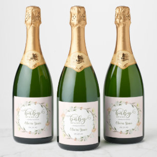 Etiquetas Para Vinos Espumosos Bebé Flor Silvestre Sip And See