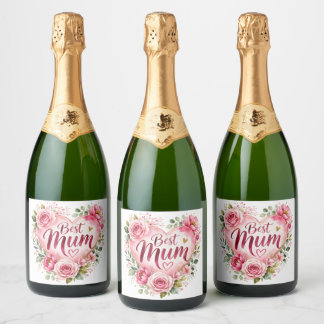 Etiquetas Para Vinos Espumosos Best Mum Aquarell Blumenherz Design
