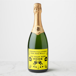 Etiquetas Para Vinos Espumosos Bienvenida de inauguración de casa nueva 