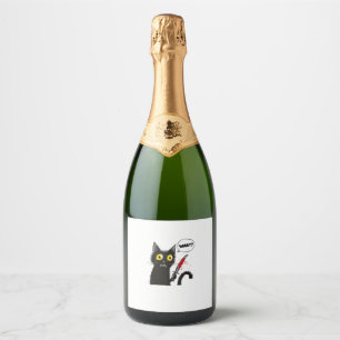 Etiquetas Para Vinos Espumosos Black Cat Halloween Disstuve Witchcraft Spider Web