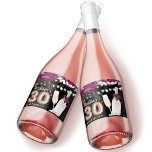 Etiquetas Para Vinos Espumosos Black Wine Luxury 30th Birthday Personalizado<br><div class="desc">Diseño de cumpleaños Rosa Wine Luxury. En la colección Fine Like Wine se pueden encontrar productos que coincidan.</div>